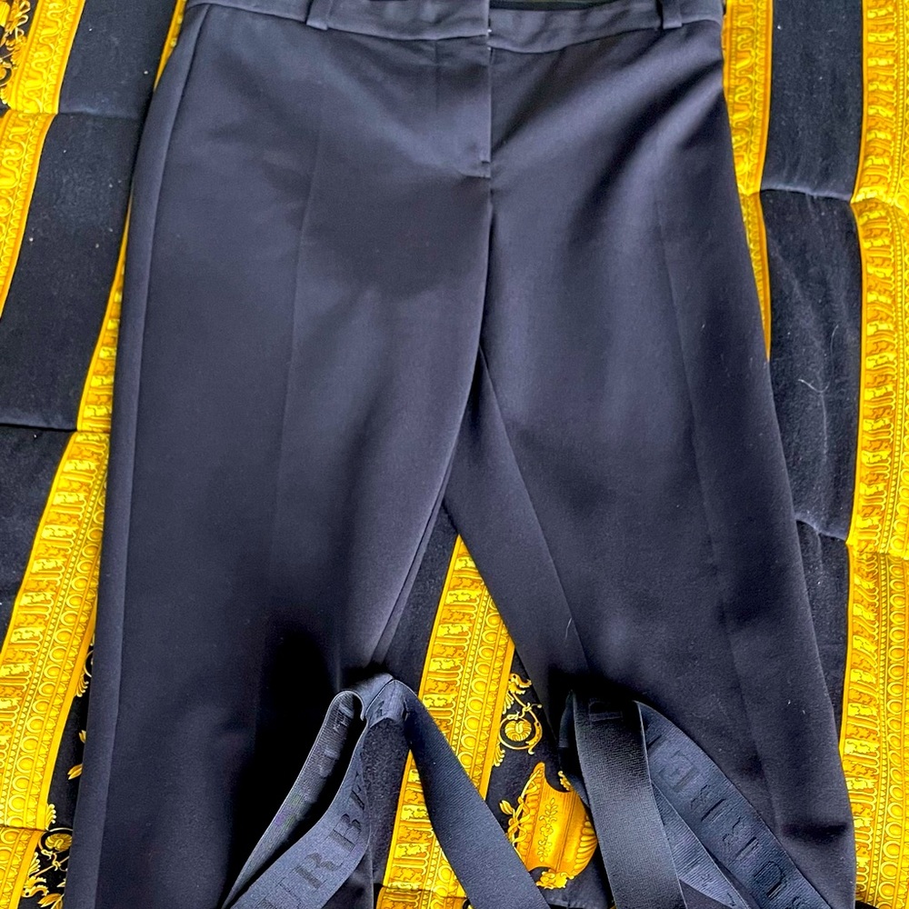 100% Authentic Burberry trousers black upside down suspenders size 4